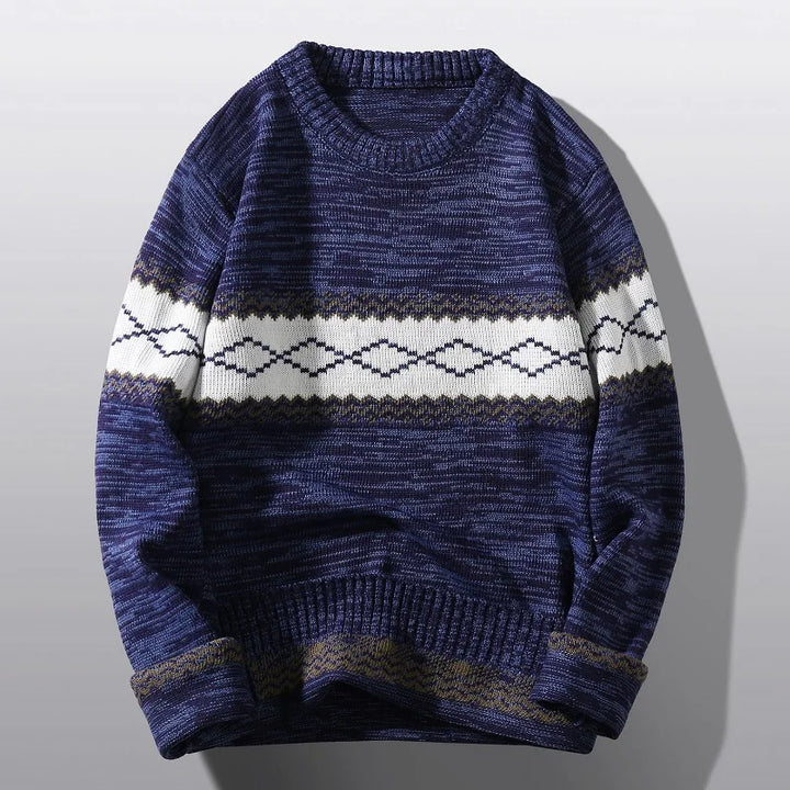 Men's Merino Wool Geometric Knit Sweater
