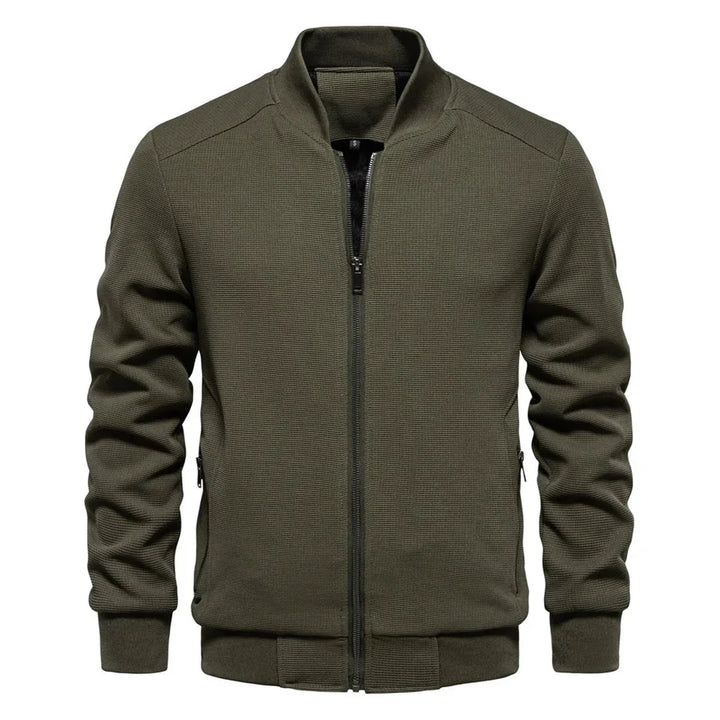 Men's Fleece High-Collar Zip-Up Bomber Jacket