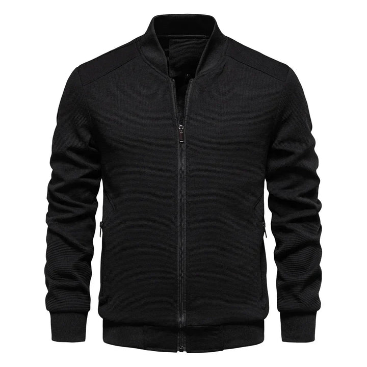 Men's Fleece High-Collar Zip-Up Bomber Jacket