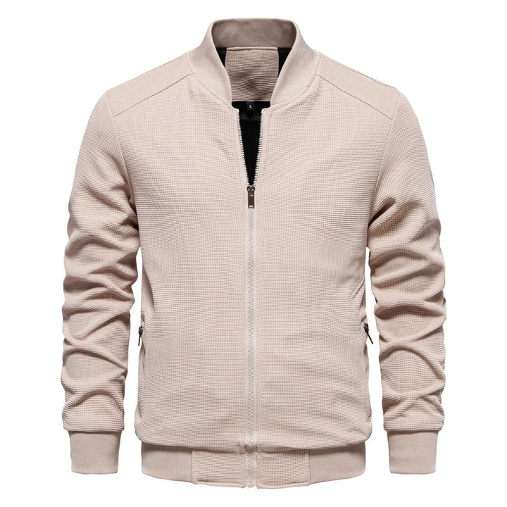 Men's Fleece High-Collar Zip-Up Bomber Jacket