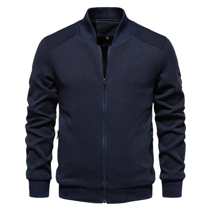 Men's Fleece High-Collar Zip-Up Bomber Jacket