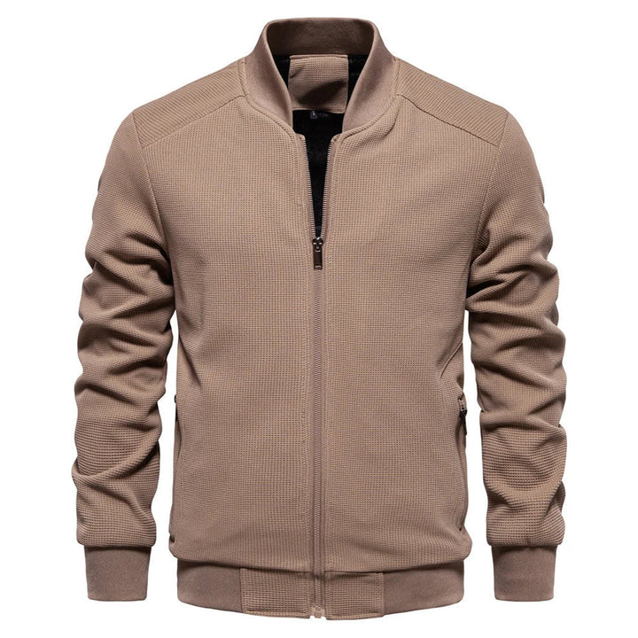 Men's Fleece High-Collar Zip-Up Bomber Jacket
