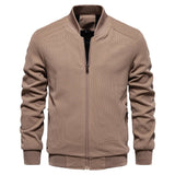 Men's Fleece High-Collar Zip-Up Bomber Jacket