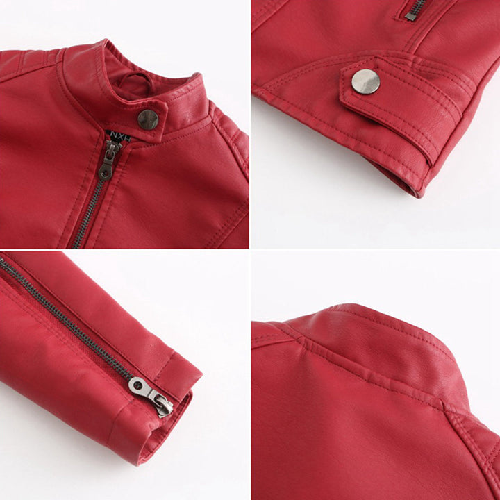 Women's Faux Leather Moto Biker Jacket