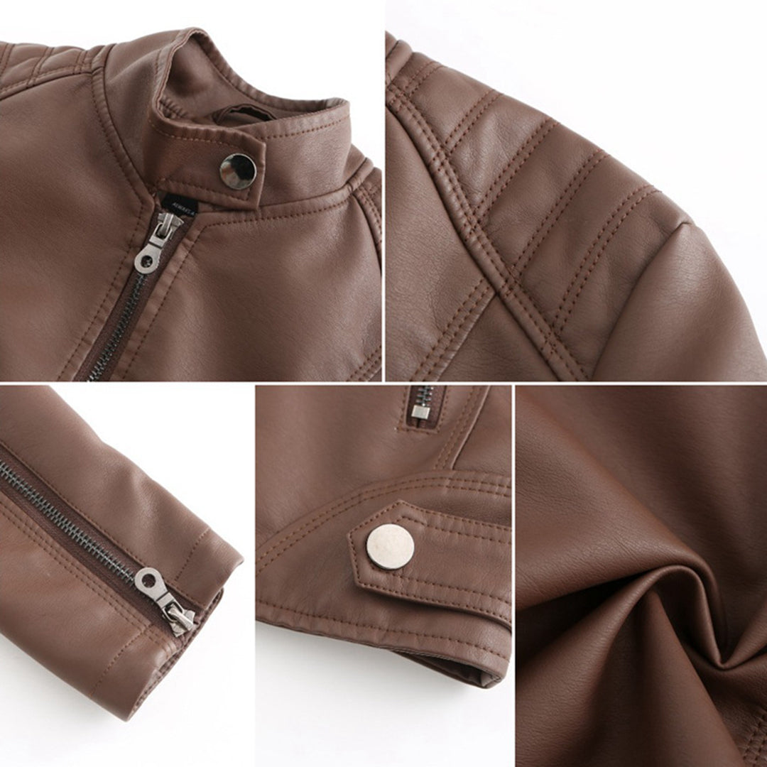 Women's Faux Leather Moto Biker Jacket