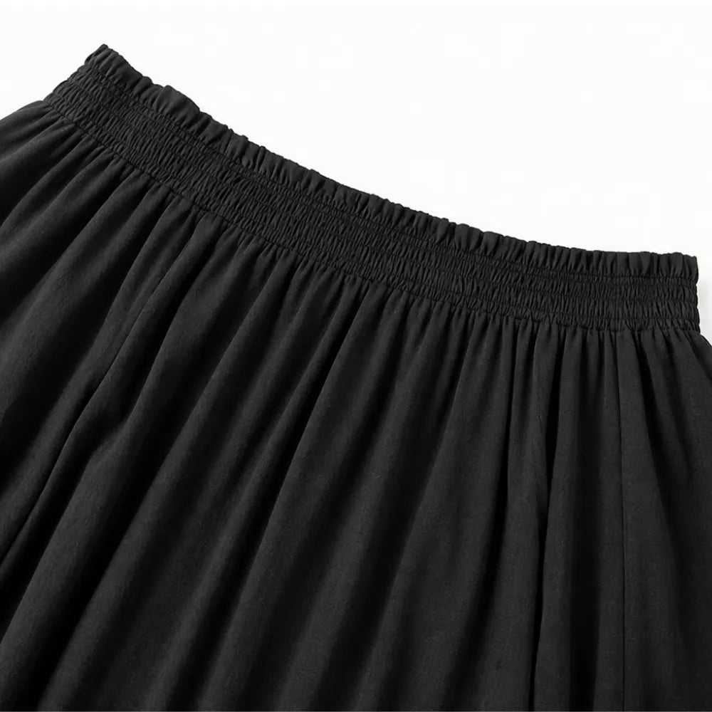 Women's Linen Blend Off-Shoulder Top and Wide-Leg Pants Two-Piece Set