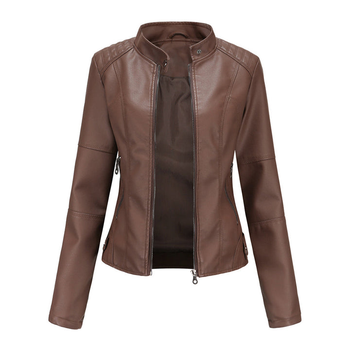 Women's Faux Leather Moto Biker Jacket