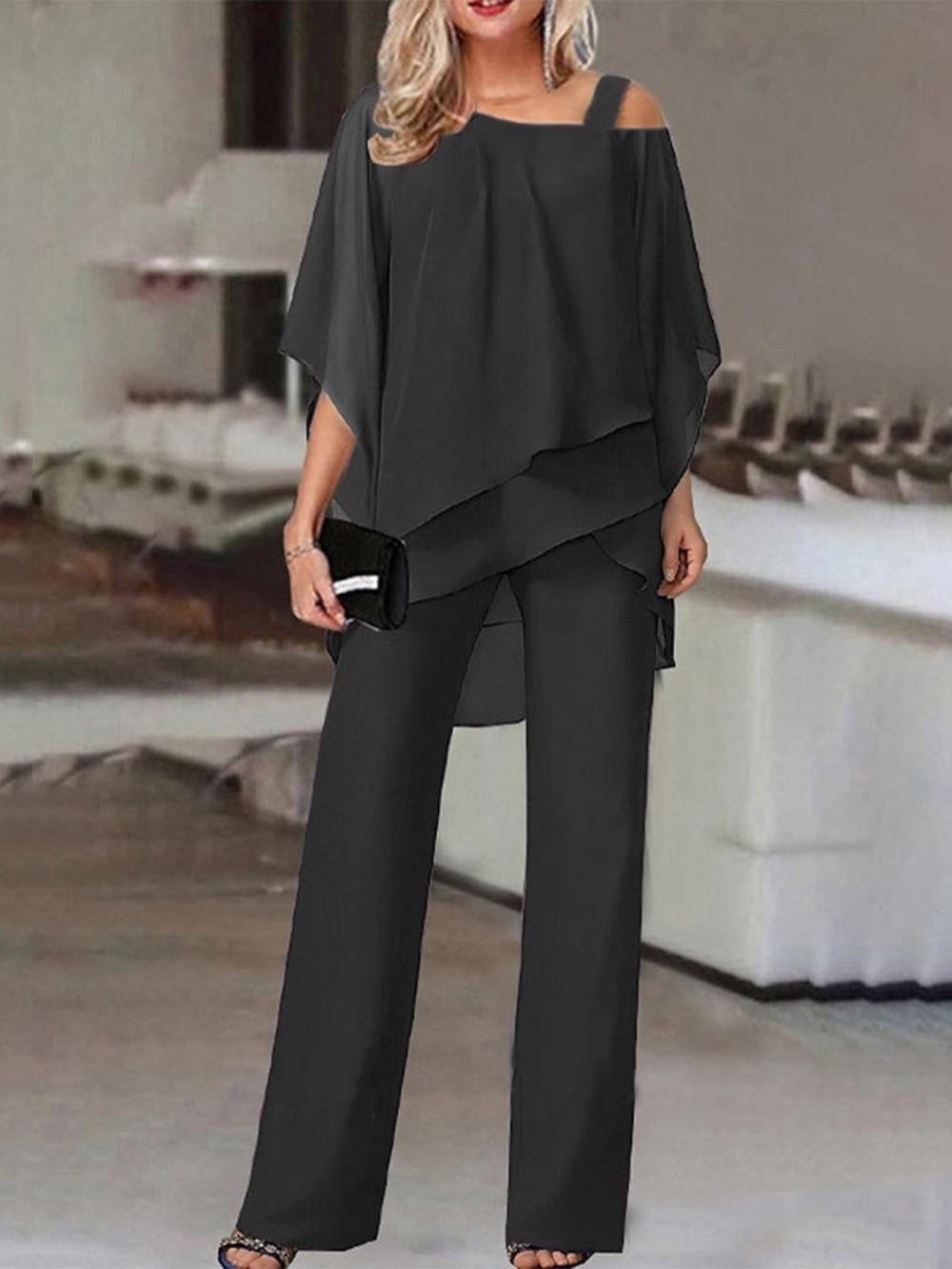 Cold Shoulder Jumpsuit for Women | Comfortable Fit | Black