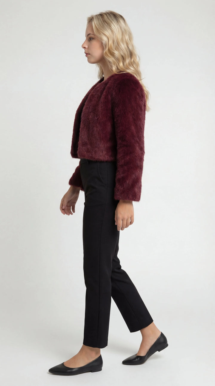 Women's Faux Fur Shrug Cropped Jacket