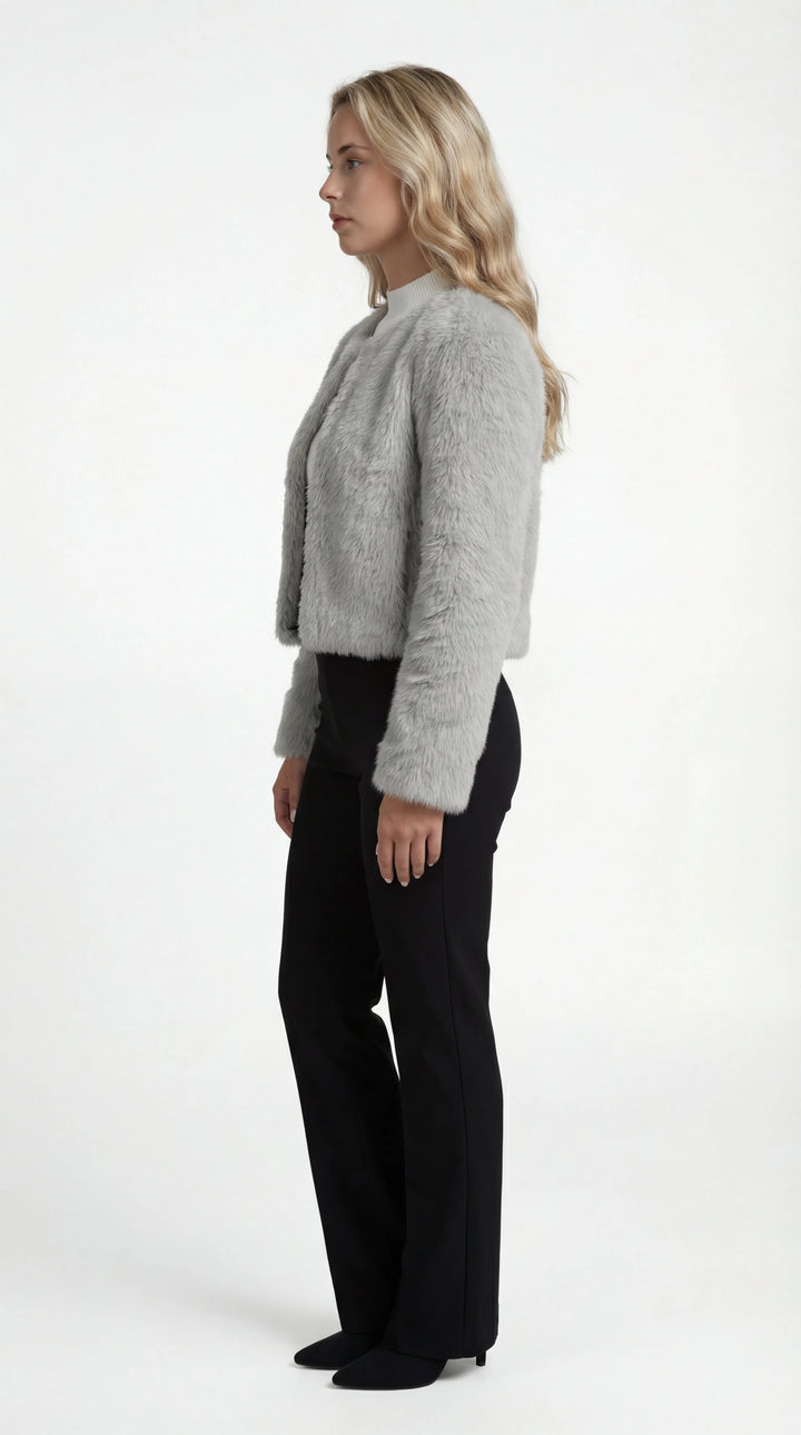 Women's Faux Fur Shrug Cropped Jacket