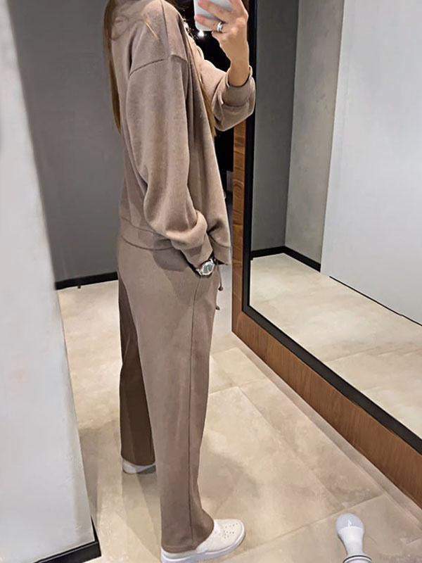 Women's Knit Cardigan & Trousers Loungewear Matching Set