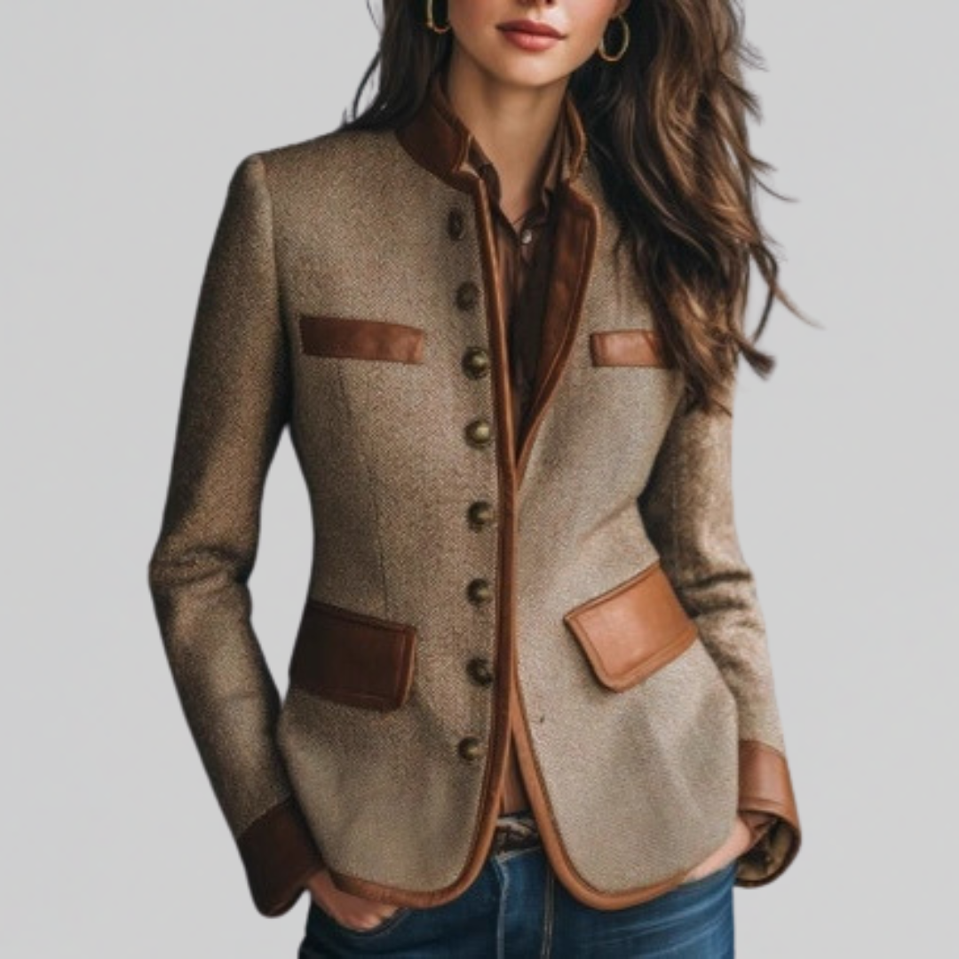 Women's Wool-Mix Textured Tailored Blazer
