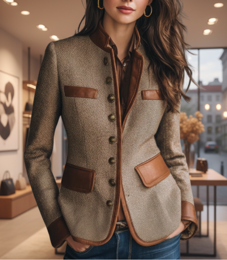 Women's Wool-Mix Textured Tailored Blazer