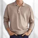 Men's Long Sleeve Knit Polo Shirt