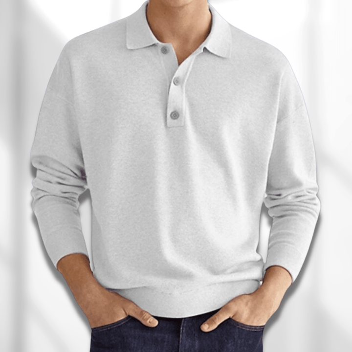 Men's Long Sleeve Knit Polo Shirt