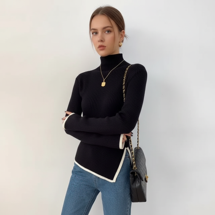 Women's Turtleneck Merino Wool Knit Sweater
