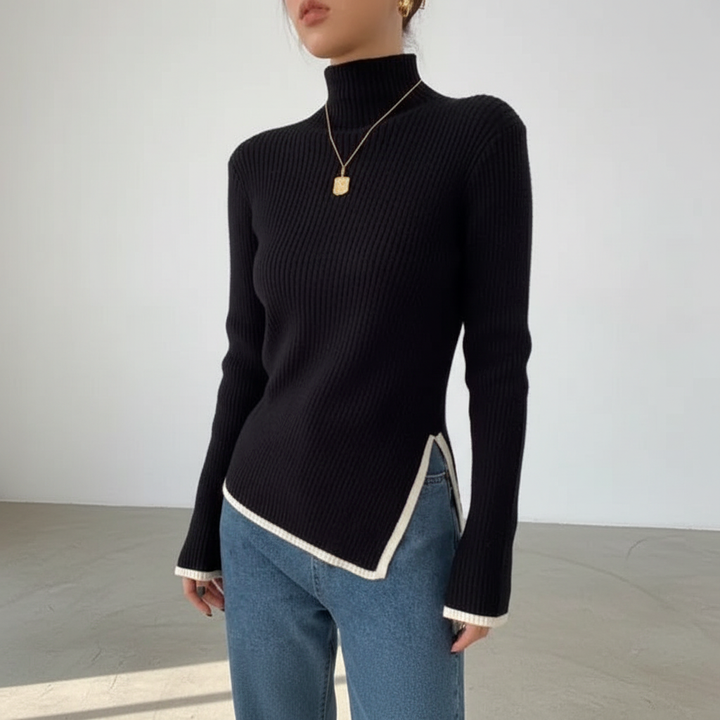 Women's Turtleneck Merino Wool Knit Sweater