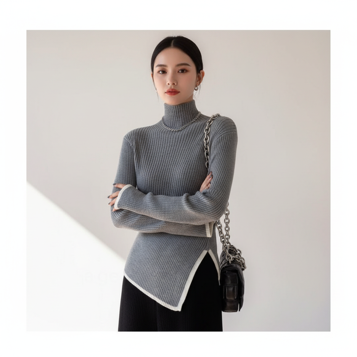 Women's Turtleneck Merino Wool Knit Sweater