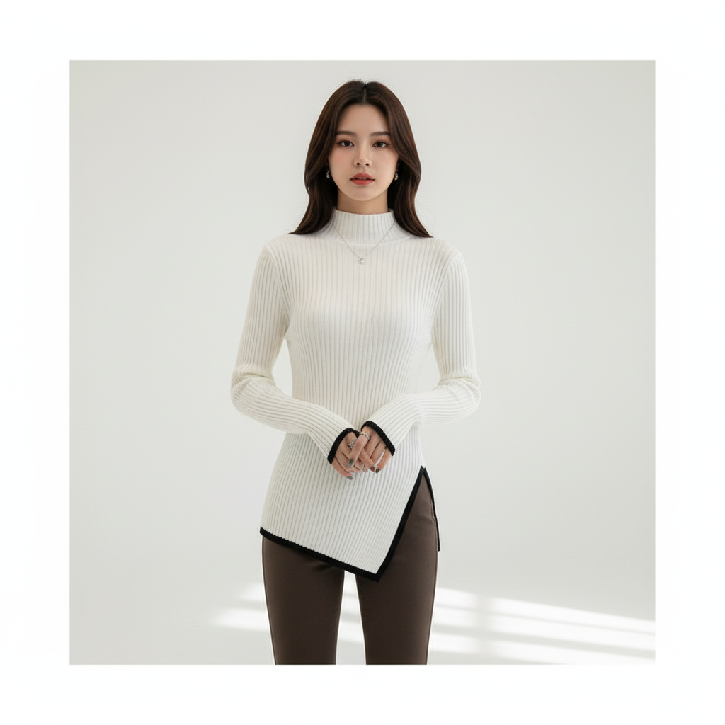 Women's Turtleneck Merino Wool Knit Sweater