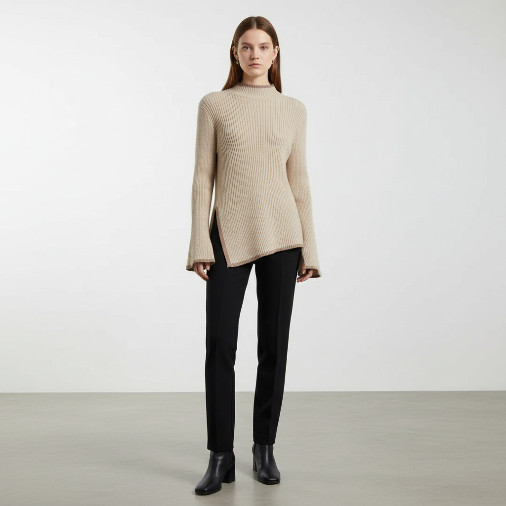 Women's Turtleneck Merino Wool Knit Sweater