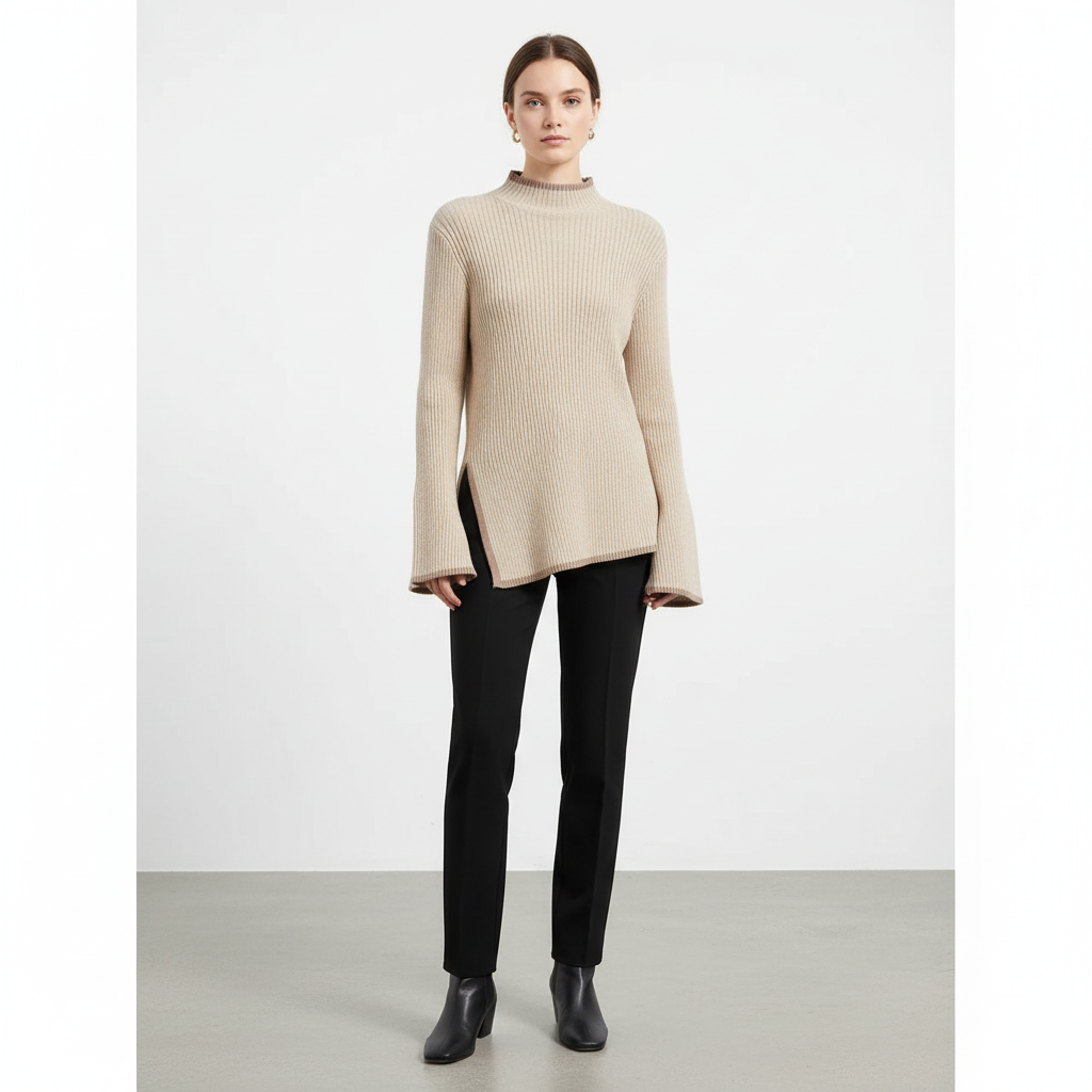 Women's Turtleneck Merino Wool Knit Sweater