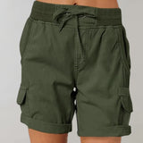 Women's Cargo Shorts Linen High Waisted Casual Utility Wear