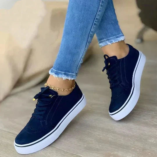 Women's Suede Trainers Sneakers Low Top Athletic Footwear