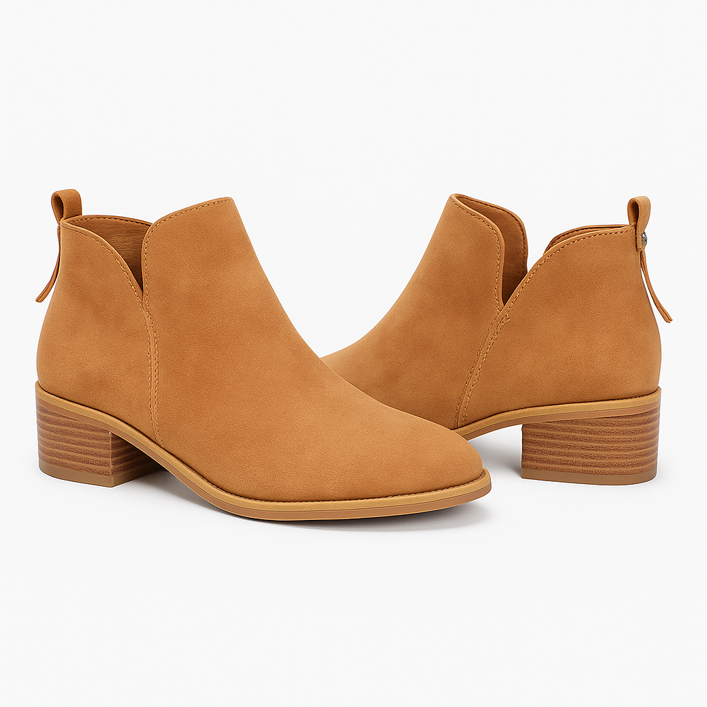 Women Ankle Boots Faux Suede Low Heel Booties