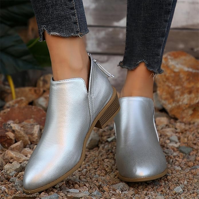 Women Ankle Boots Faux Suede Low Heel Booties