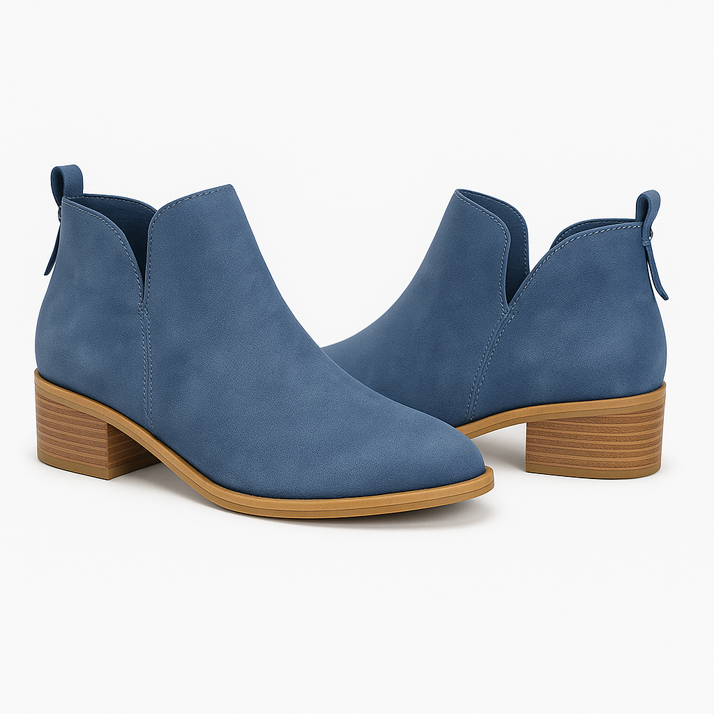 Women Ankle Boots Faux Suede Low Heel Booties