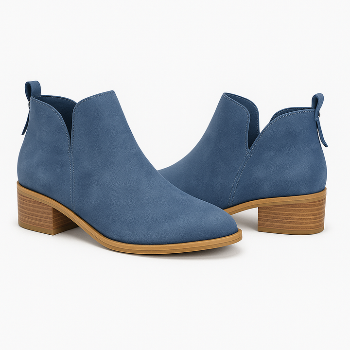 Women Ankle Boots Faux Suede Low Heel Booties