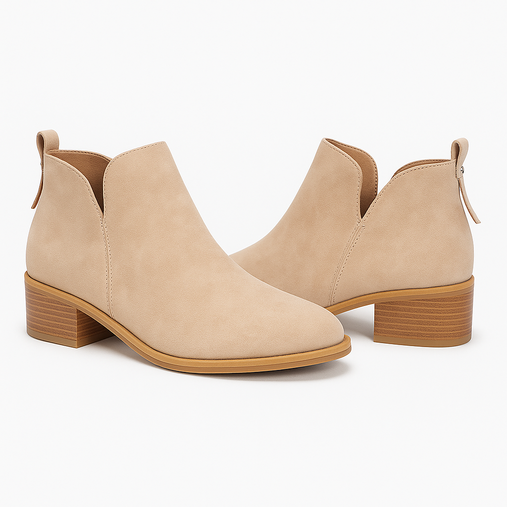 Women Ankle Boots Faux Suede Low Heel Booties