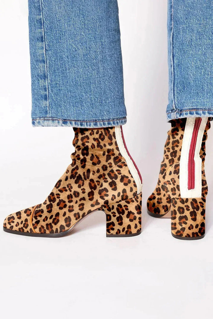 Women's Suede Block Heel Sock Boots