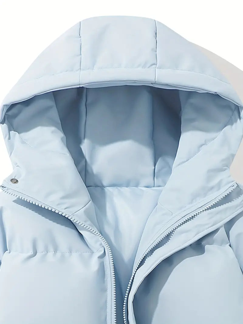 Puffer Jacket Womens Fleece Hooded Coat
