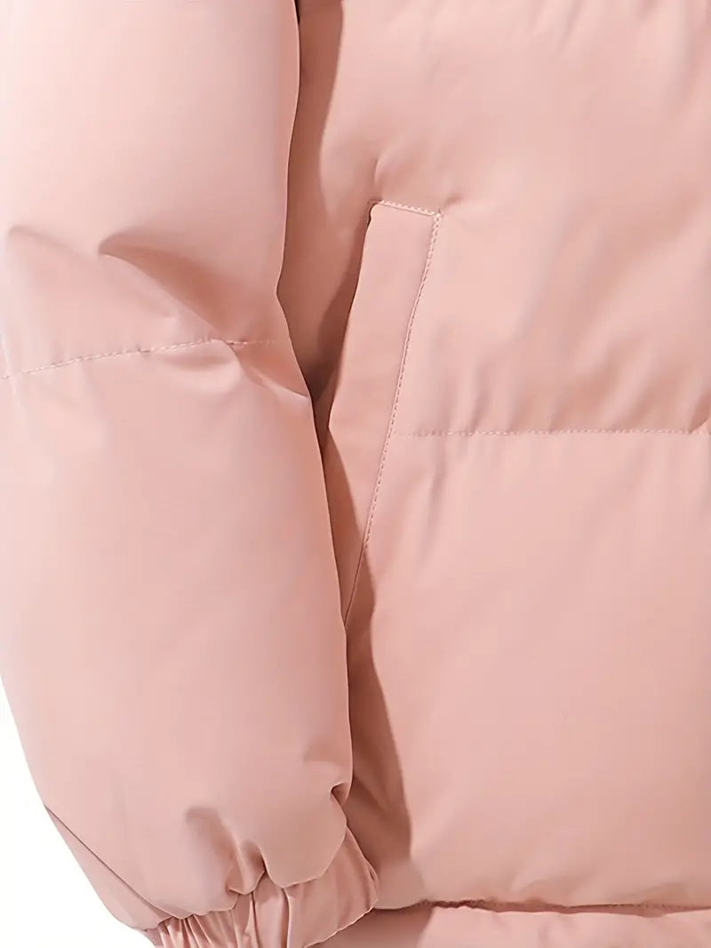Puffer Jacket Womens Fleece Hooded Coat