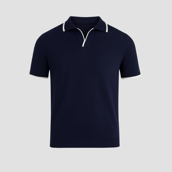 Men's Merino Wool Knit Polo Shirt Top