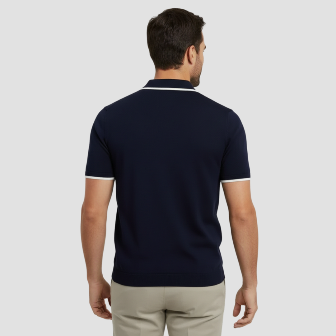 Men's Merino Wool Knit Polo Shirt Top