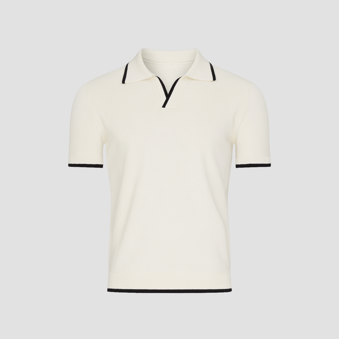 Men's Merino Wool Knit Polo Shirt Top