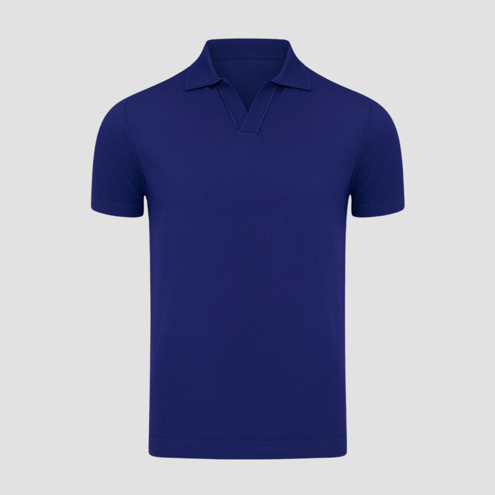 Men's Slim Fit Merino Wool Knit Johnny Collar Polo Shirt