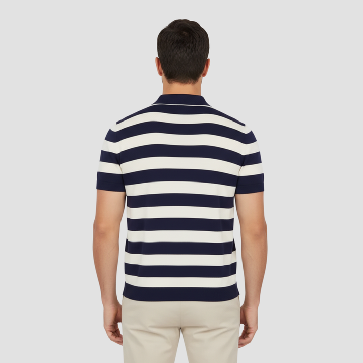 Men's Slim Fit Merino Wool Knit Johnny Collar Polo Shirt