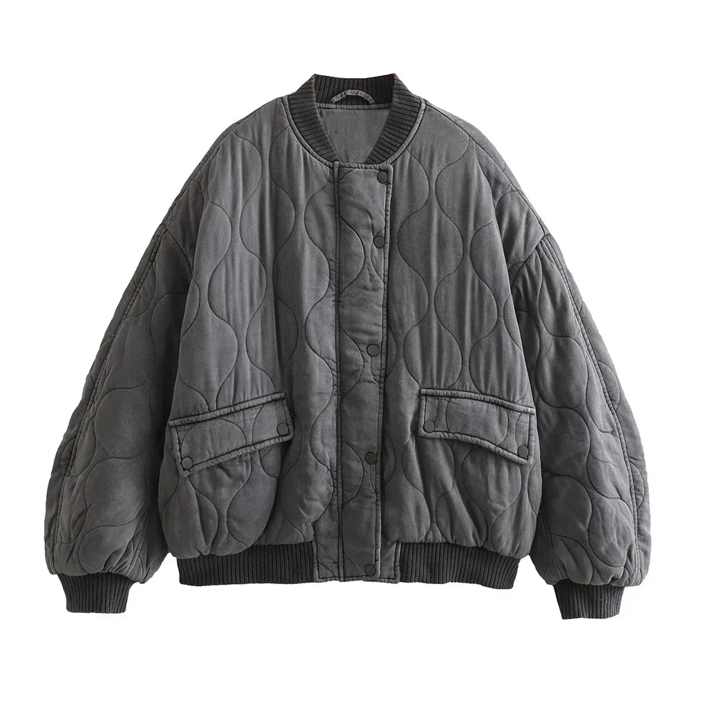 Women’s Oversized Fleece Bomber Jacket
