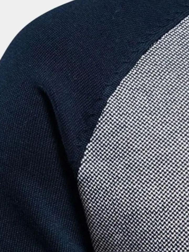 Men’s High-Neck Zip-Up Knit Bomber Cardigan