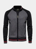Men’s High-Neck Zip-Up Knit Bomber Cardigan