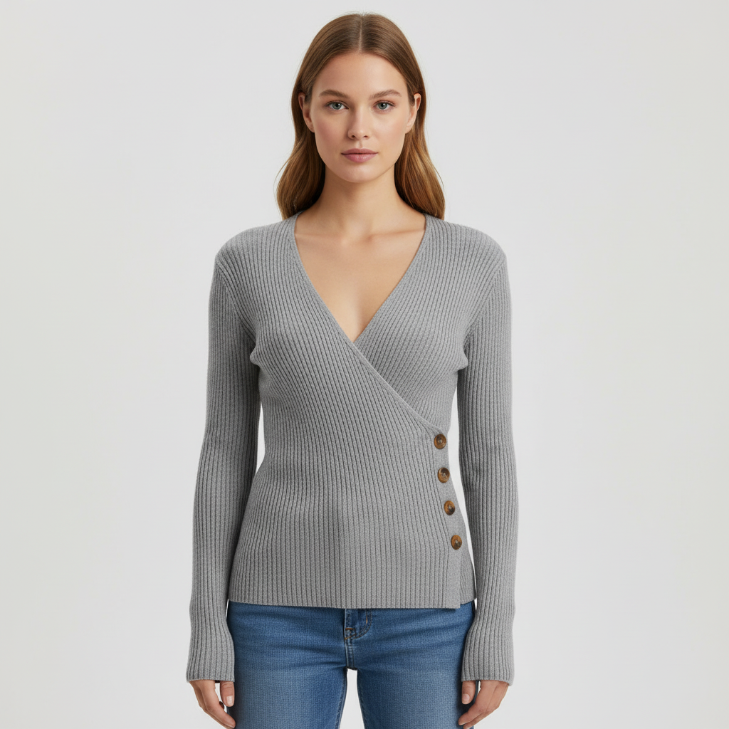 Women’s Merino Wool V-Neck Wrap Sweater