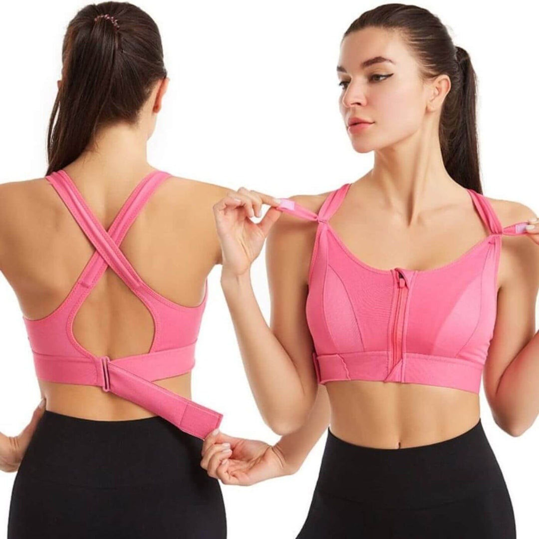 High-Impact Sports Bra Summer Breathable Nylon Supportive Workout Crop Top