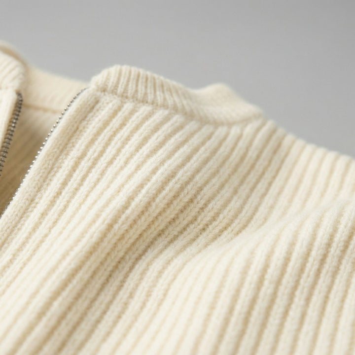 Men Merino Wool Knit Bomber Jacket Full Zip Sweater