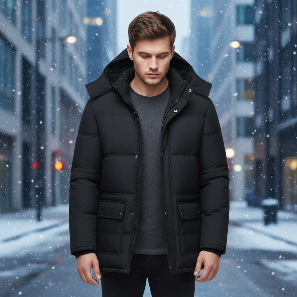 Men’s Heavyweight Fleece Hooded Puffer Parka