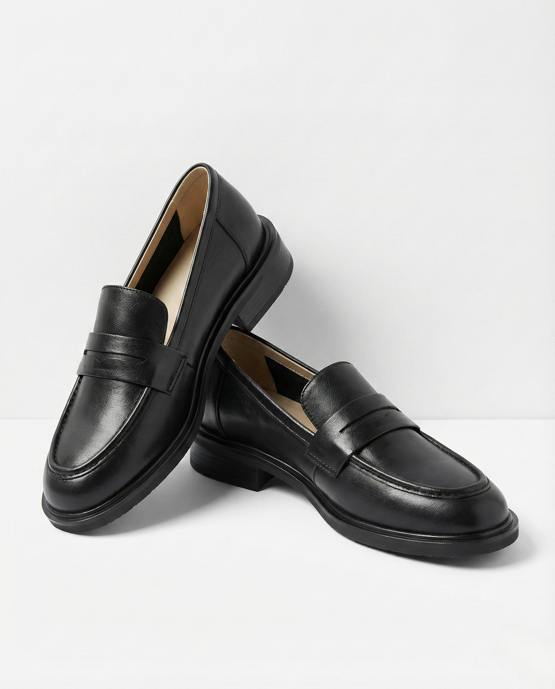 Γυναικεία δερμάτινα penny loafers, επίπεδα casual παπούτσια χωρίς κορδόνια