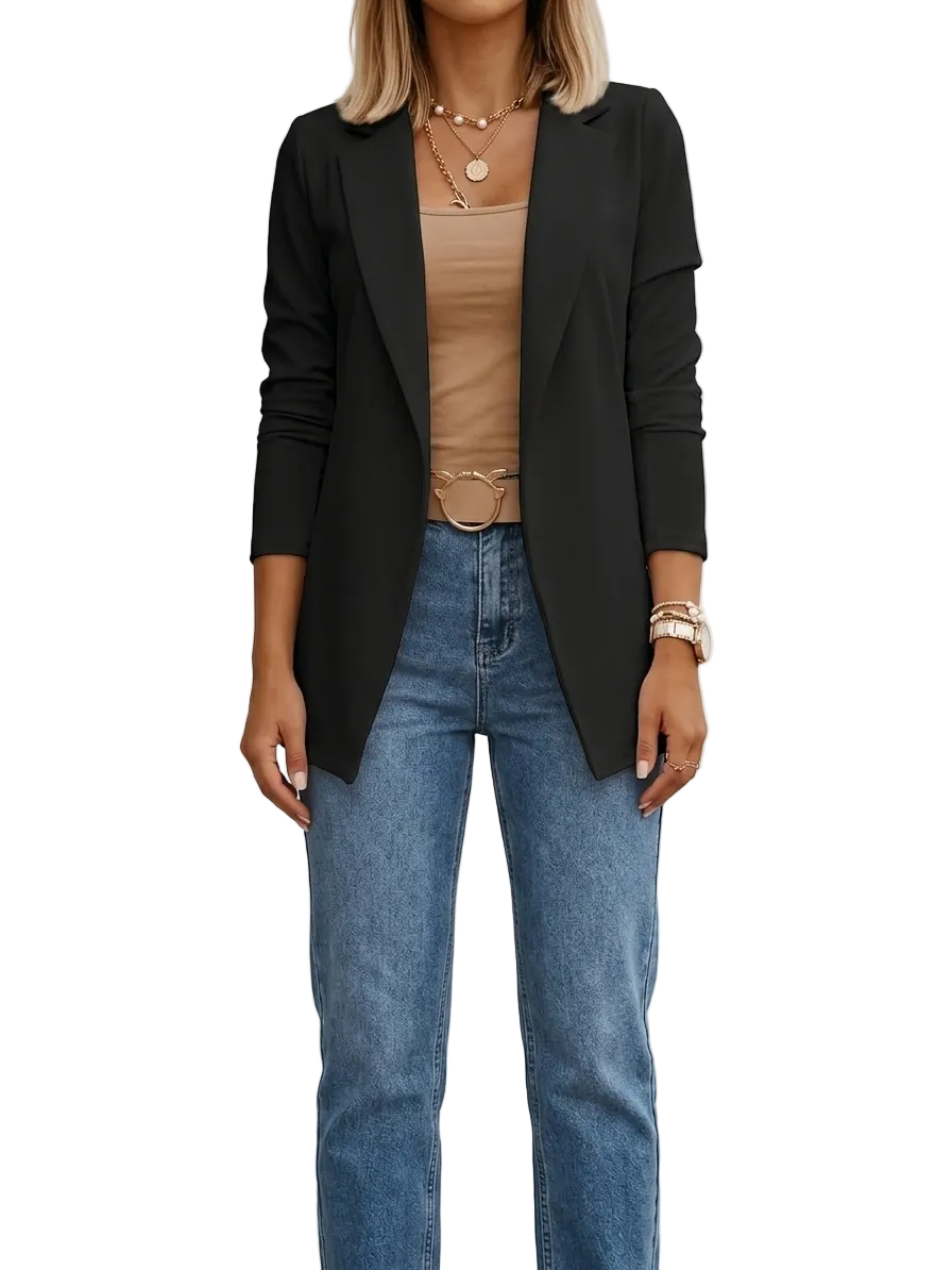Women's Knit Tailored Open Front Blazer