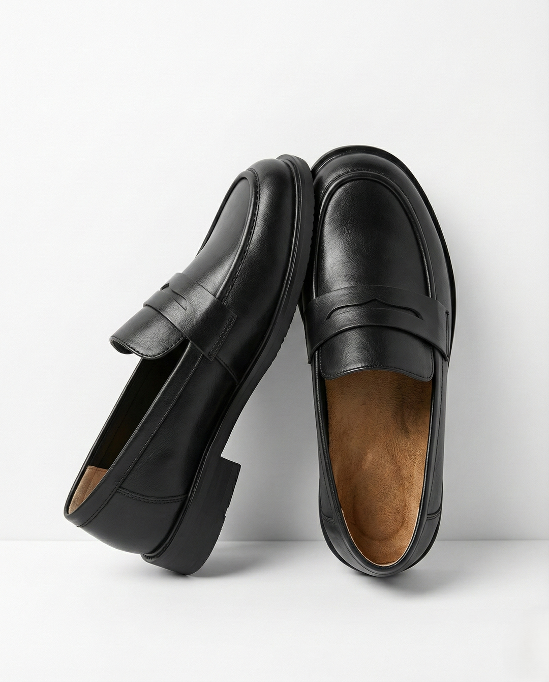 Γυναικεία δερμάτινα penny loafers, επίπεδα casual παπούτσια χωρίς κορδόνια